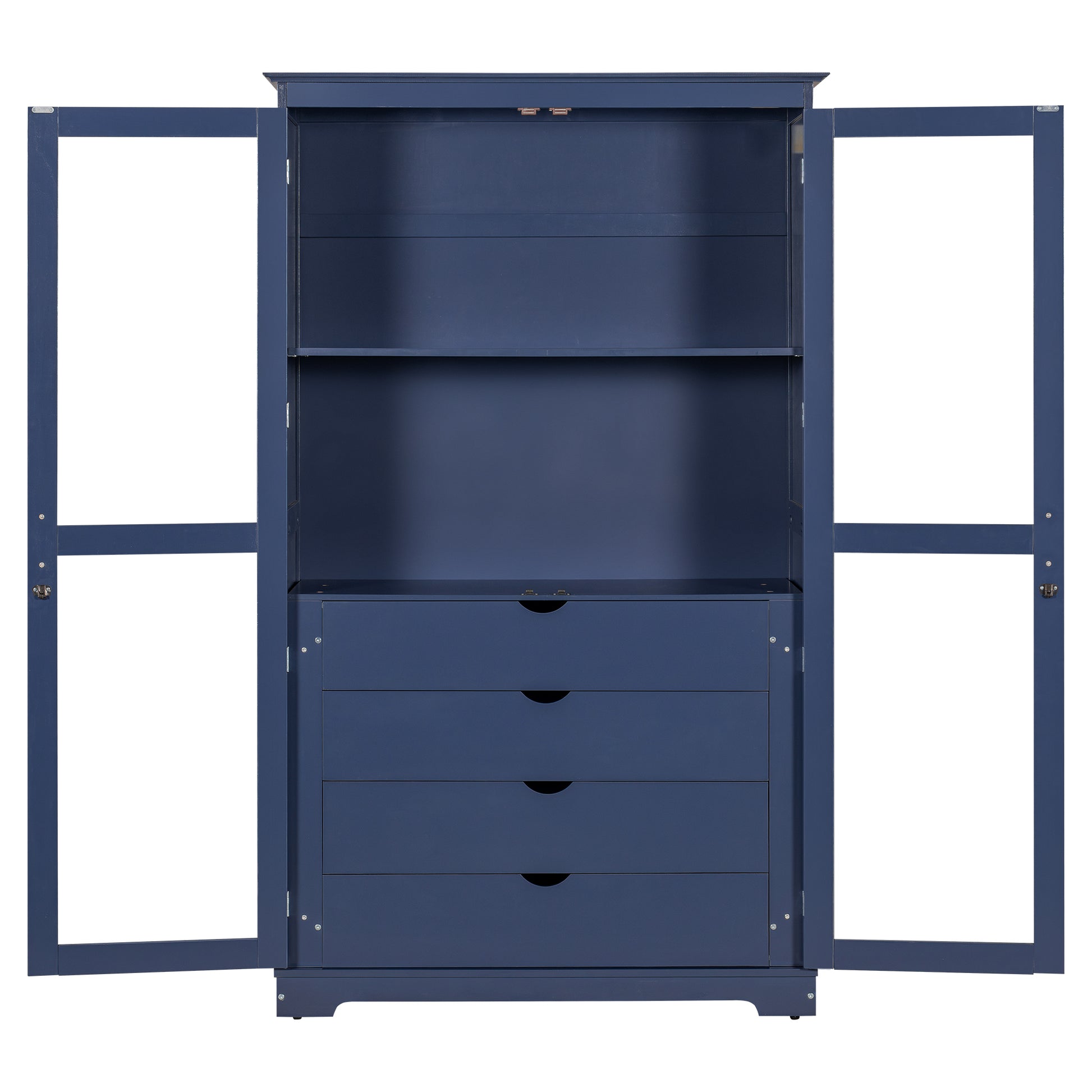 75‘’ Farmhouse Pantry & Display Coffee Cabinet - TimberFlare