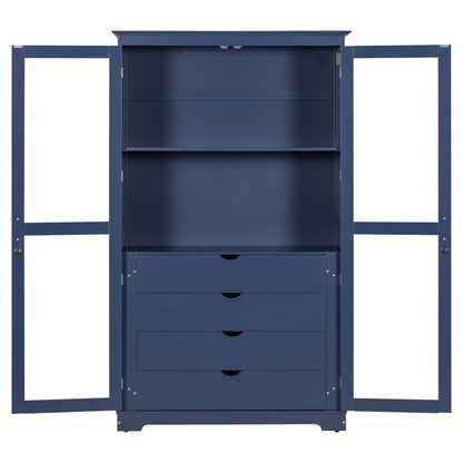 75‘’ Farmhouse Pantry & Display Coffee Cabinet - TimberFlare