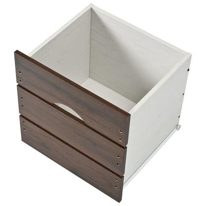 54" Farmhouse Rolling Island with Drop Leaf, Power Outlet