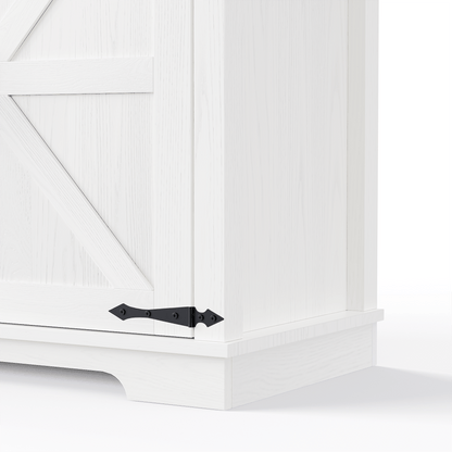 White Oak Smart Farmhouse Hutch with Power Station & Pegboard - TimberFlare