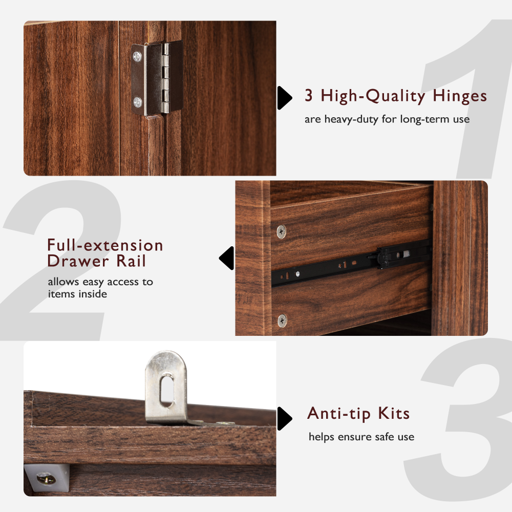 Textured White Pantry Cabinet with Pull-Out Shelves - TimberFlare