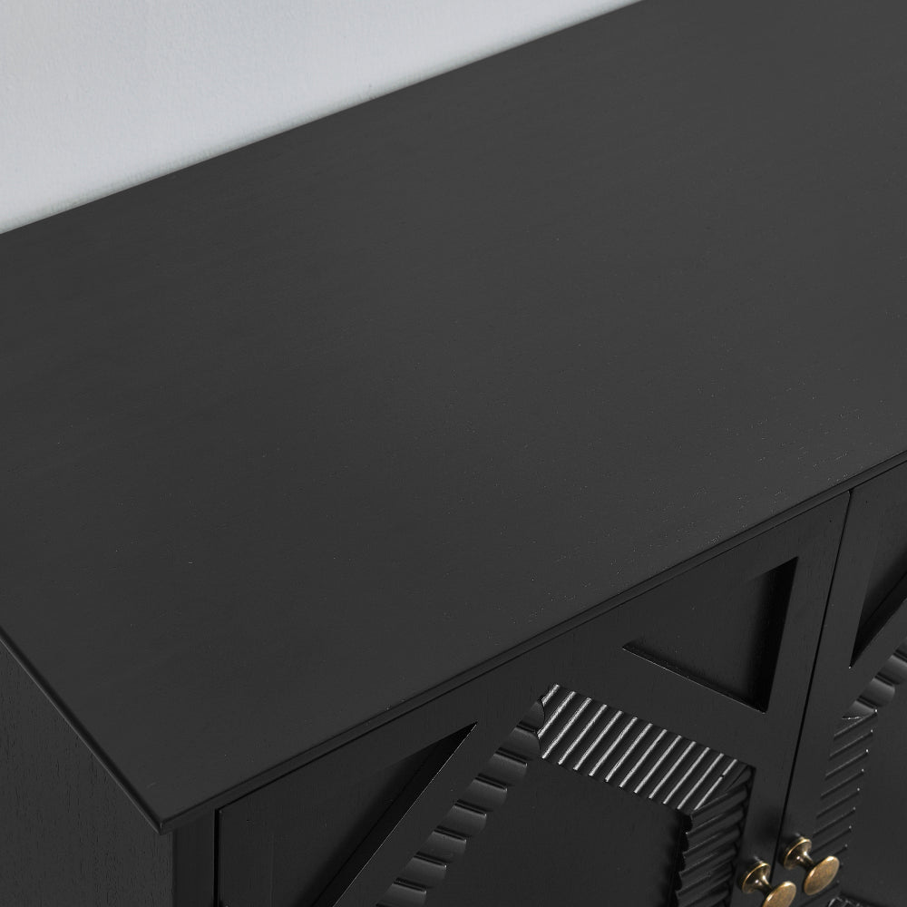 65″ Mid-Century Sideboard with Geometric Doors - TimberFlare