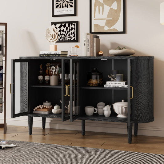 Mid-Century Oval Sideboard Cabinet - TimberFlare