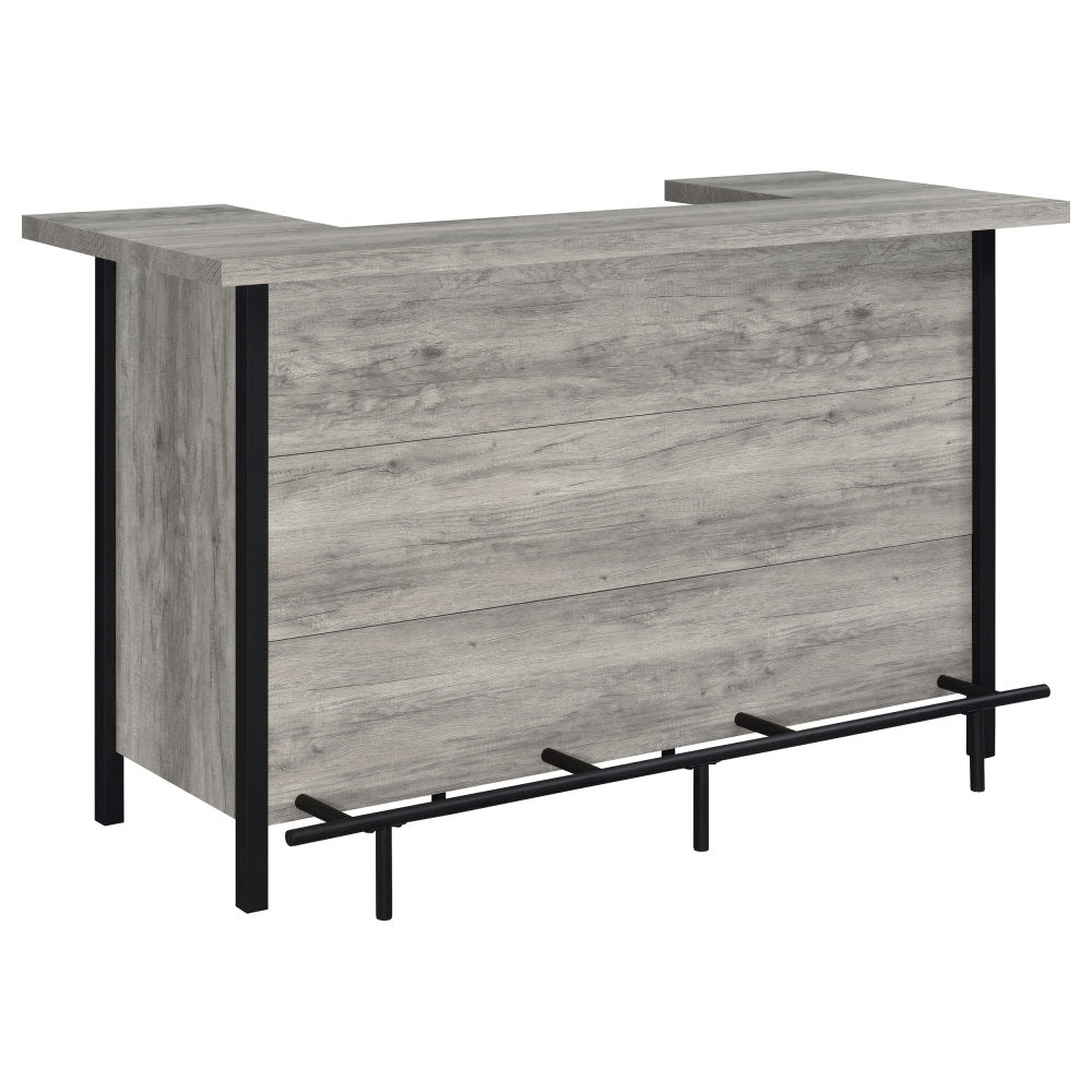 Grey Driftwood Industrial Home Bar - TimberFlare