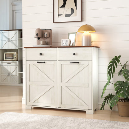 39-Inch Double Tilt-Out Trash Cabinet with Drawers - TimberFlare