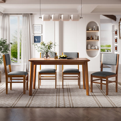 Dining Table Set 5-Piece with Upholstered Chairs - TimberFlare