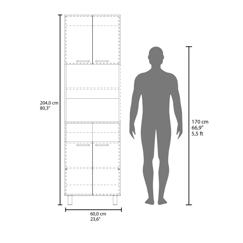 Modern Coffee Pantry Hutch with Open Shelf - TimberFlare