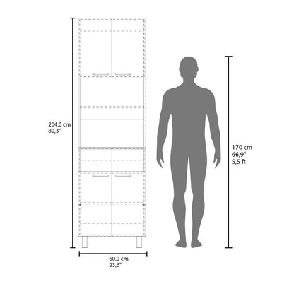 Modern Coffee Pantry Hutch with Open Shelf - TimberFlare