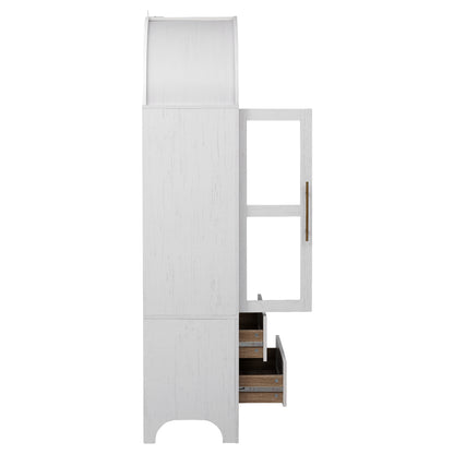 71" Tall Arched Farmhouse Pantry Cabinet - TimberFlare