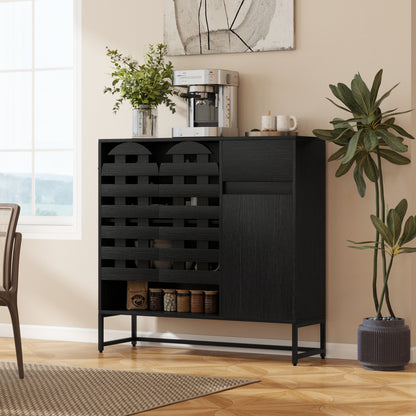 Farmhouse Woven Door Coffee Bar Cabinet - TimberFlare