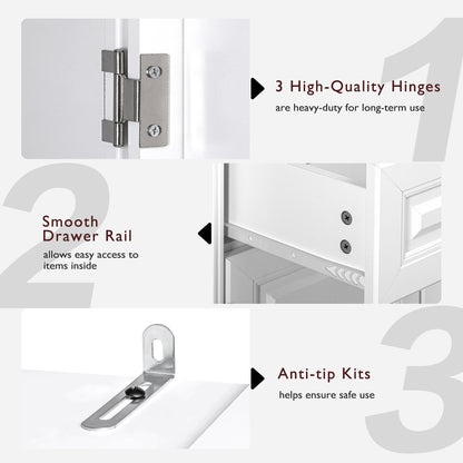 Textured White Pantry Cabinet with Pull-Out Shelves - TimberFlare