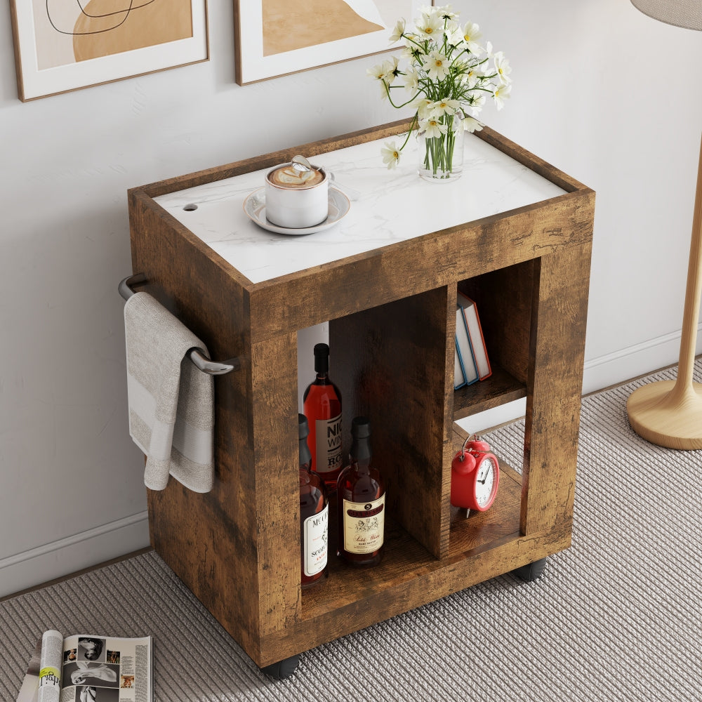 Mid-century Rolling Side cabinet - TimberFlare