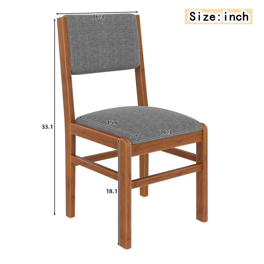 Dining Table Set 5-Piece with Upholstered Chairs - TimberFlare