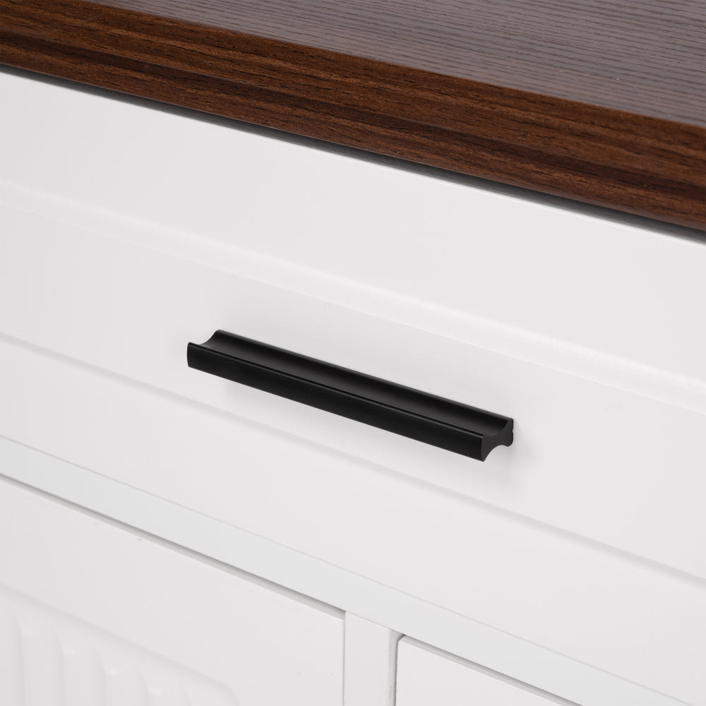 63″ Fluted Sideboard with 4 Doors and 3 Drawers - TimberFlare