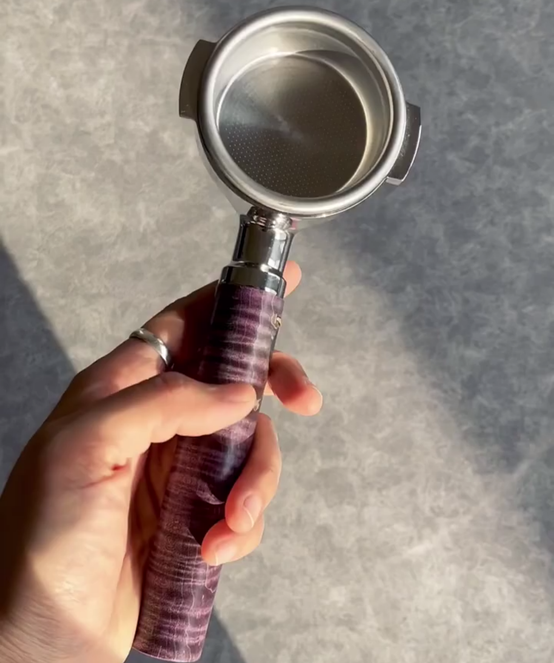 Amethyst Web Artisan Bottomless Portafilter alternate angle 10 for Breville