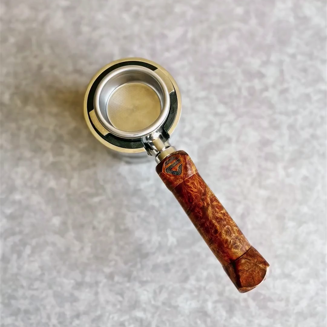 Burnt Amber Burl Artisan Bottomless Portafilter | Breville 54mm/58mm