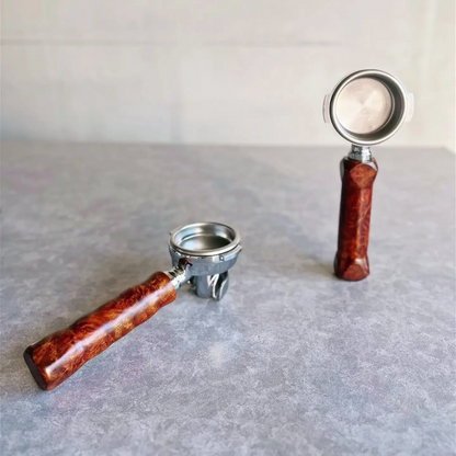 Burnt Amber Burl Artisan Bottomless Portafilter | Breville 54mm/58mm