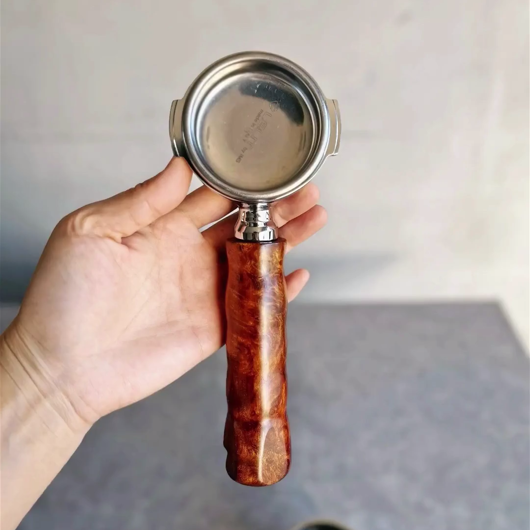 Burnt Amber Burl Artisan Bottomless Portafilter | Breville 54mm/58mm