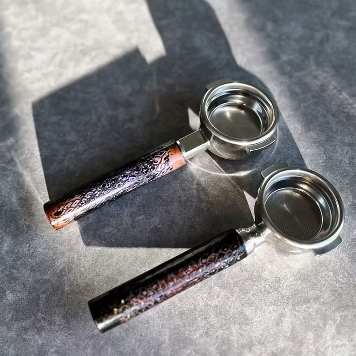 Obsidian Serpent Artisan Bottomless Portafilter alternate angle 11 for Breville