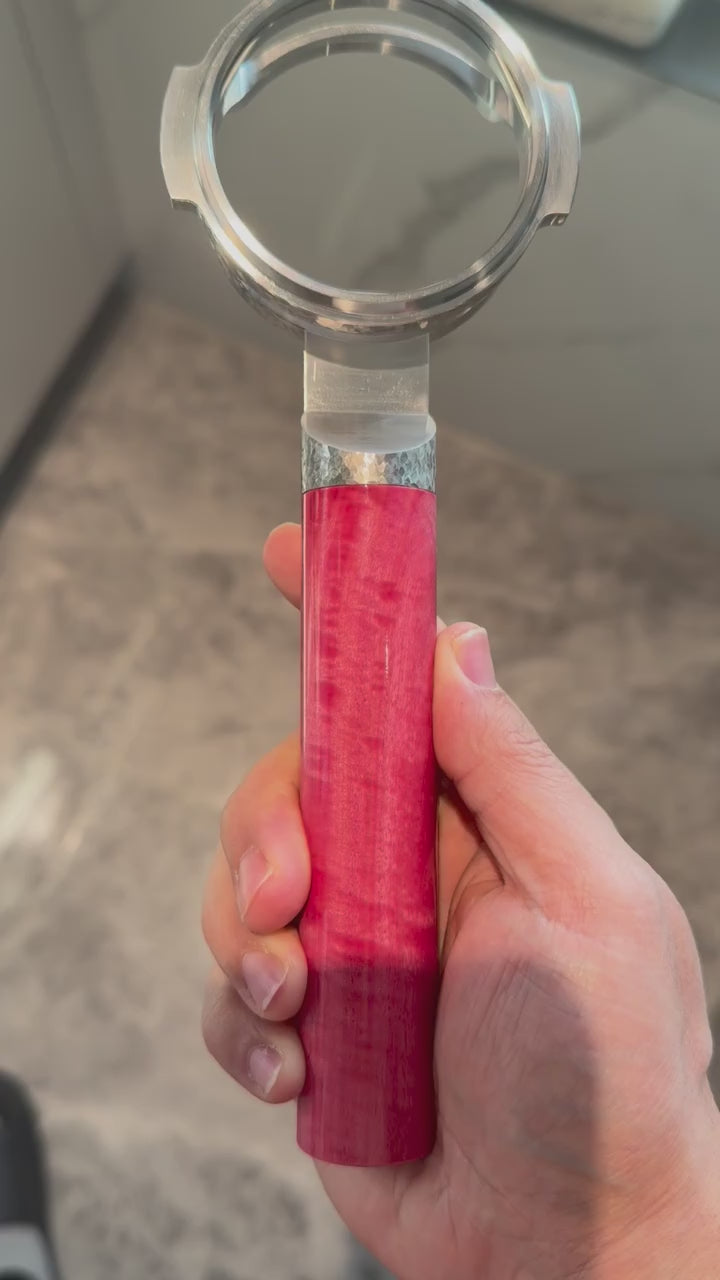 Magenta Oak Artisan Bottomless Portafilter | La Marzocco 58mm video