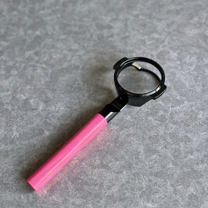Vivid Pink Artisan Bottomless Portafilter alternate angle 9 for compatible espresso machine