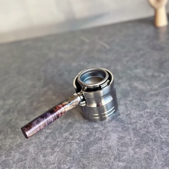 Chestnut Ribbon Artisan Bottomless Portafilter alternate angle 5 for Breville