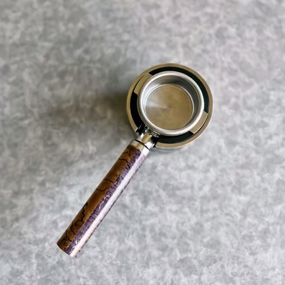 Ametrine Burl Artisan Bottomless Portafilter espresso extraction scene