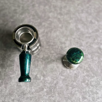 Emerald Facet Artisan Bottomless Portafilter alternate angle 9 for La Marzocco