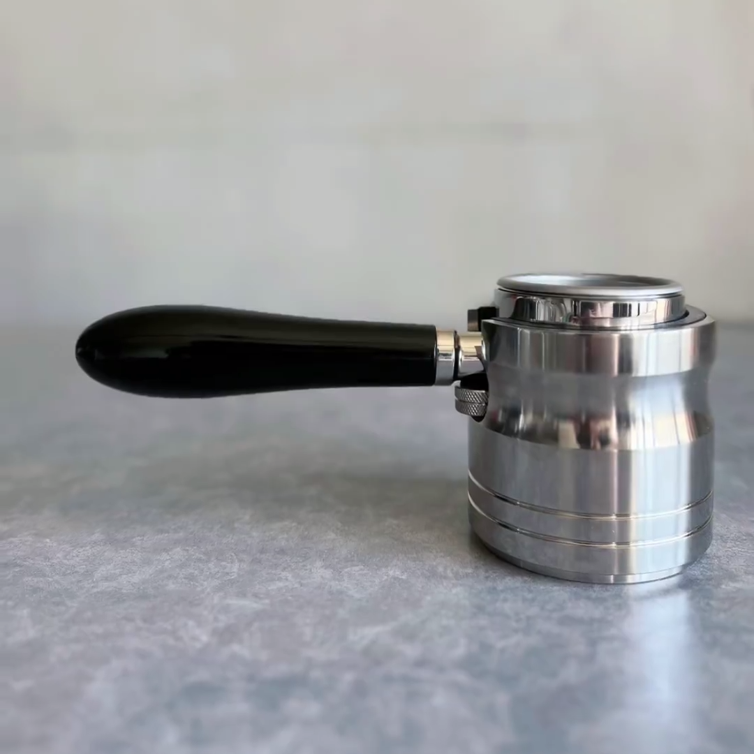 Noir Urushi Artisan Bottomless Portafilter alternate angle 9 for compatible espresso machine