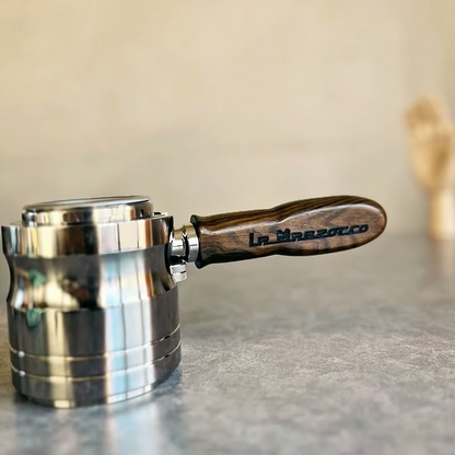 Mosaic Gleam Artisan Bottomless Portafilter alternate angle 9 for La Marzocco